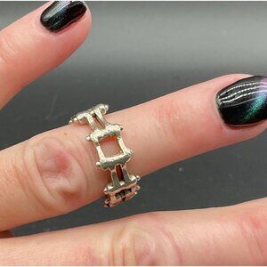 Sterling Silver Motorcycle Drive Chain Ring Size 6.5 Biker Style Unisex